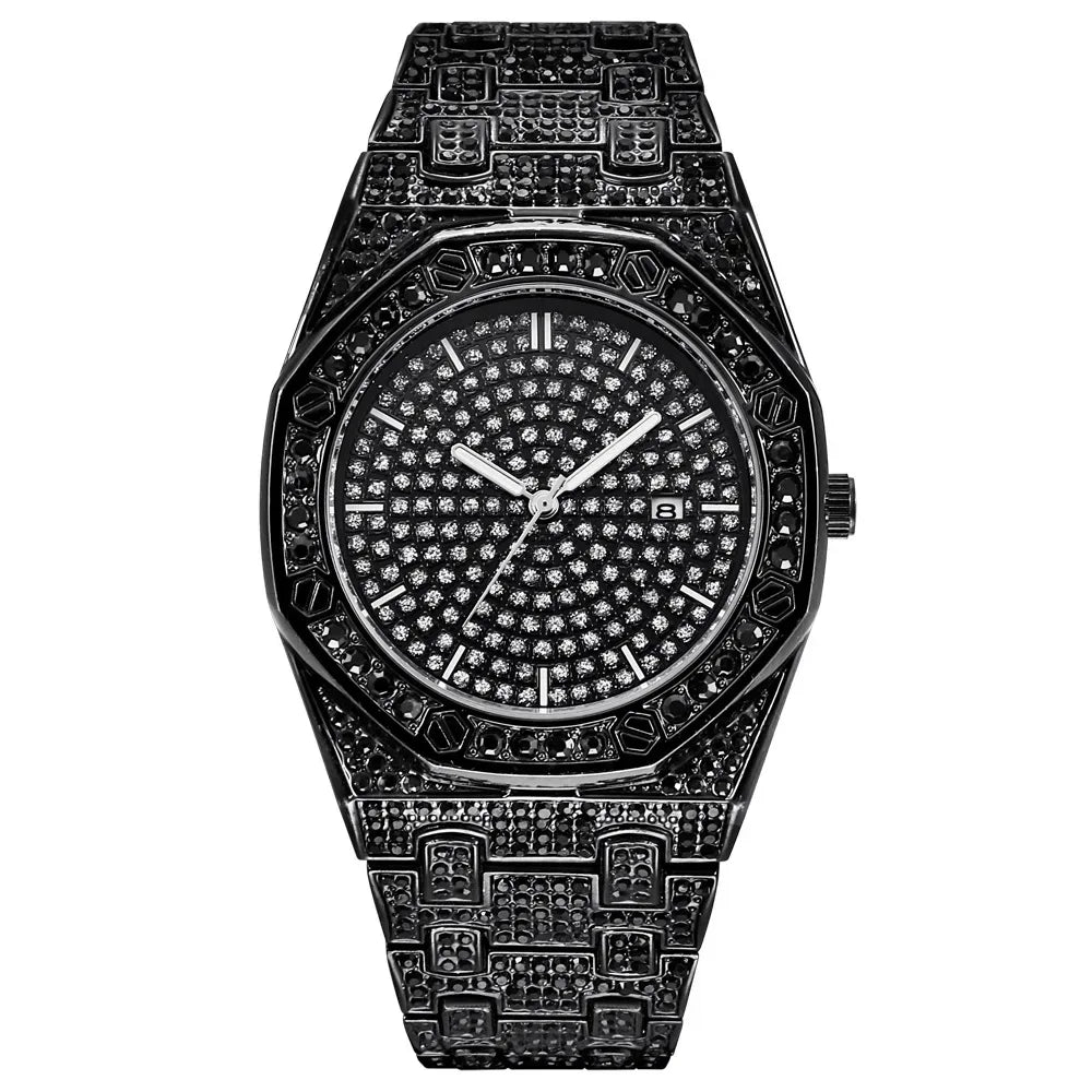 Luxury Full Iced Out Watch for Men | New Top Brand Hip Hop Quartz Wristwatch | Male Gold Silver Clock | 2026 Relogio Masculino | Drop Shipping | Caratix - CaratixJewelry